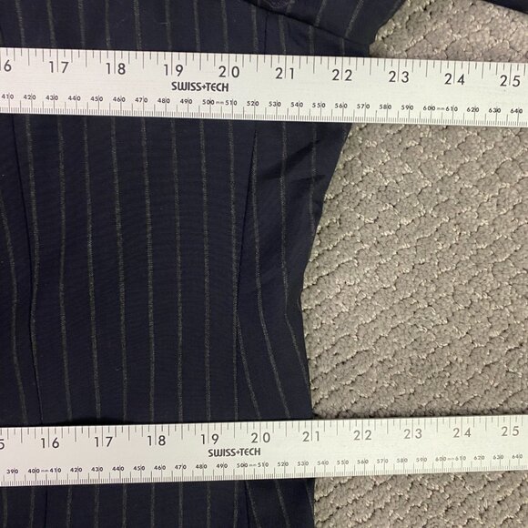 Armani Collezioni Suit Navy Blue Pinstripe Men's Suit Coat 44L Pants 36 Wool - Picture 7 of 16